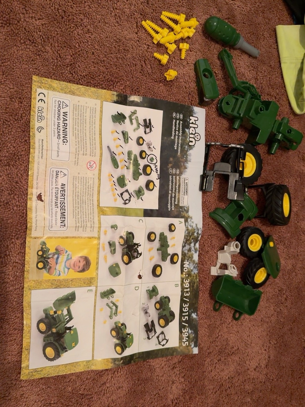 John Deere Green and Yellow Buildable Tractor Toy Set